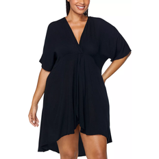 XXL Swimsuit Cover-Ups & Sarong Wraps Raisins Curve Paraiso Twist Cover Up Dress Plus Size - Black