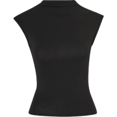 Gina Tricot Soft Touch Funnel Neck Top - Black