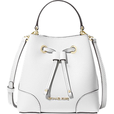 Michael Kors Mercer Small Pebbled Leather Bucket Bag - Optic White