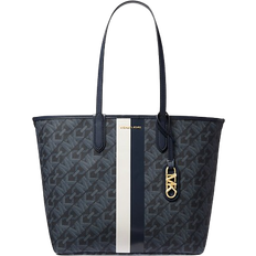 Tragetaschen Michael Kors Eliza Large Empire Signature Logo Stripe Tote Bag - Admrl/Pl Blue