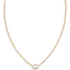 Kendra Scott Necklaces Kendra Scott Mini Elisa Adjustable Framed Pendant Necklace, 15-19 Gold/White Mother Of Pearl