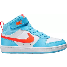 Racket Sport Shoes Nike Court Borough Mid 2 PSV - Aquarius Blue/White/Total Orange