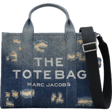 Silver Totes & Shopping Bags Marc Jacobs The Rip and Repair Denim Medium Tote Bag - Punk Indigo