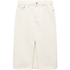 Denim Skirts - L Mango Denim Midi Skirt - Off White