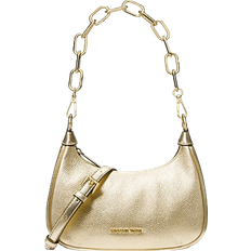 Michael Kors Cora Medium Metallic Leather Shoulder Bag - Pale Gold