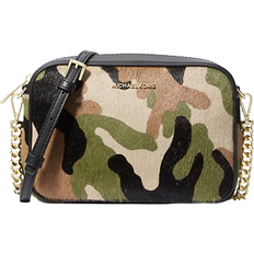 Michael Kors Jet Set Medium Camouflage Print Calf Hair Crossbody Bag - Smoky Olive Multi