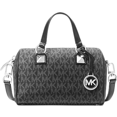 Michael Kors Grayson Small Logo Print Woven Duffel Crossbody Bag - Black