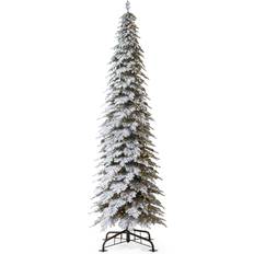 GlitzHome 15ft Flocked Pencil Spruce Christmas Tree