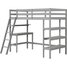 Beds Costway Kids & Teens Twin Size Loft Bed with Desk & Bookshelves 61.5x79.5"