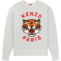 Kenzo Lucky Tiger Embroidered Oversize Sweatshirt Unisex - Pale Grey