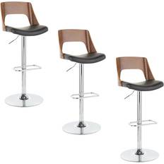 Lumisource Valencia Black/Walnut Bar Stool 42" 3