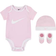 Bodysuits Nike Baby Bodysuit Hat & Booties Box Set - Pink Foam