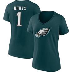 Philadelphia Eagles T-shirts Fanatics Women's Jalen Hurts Midnight Green Philadelphia Eagles Player Icon Name & Number V-Neck T-Shirt