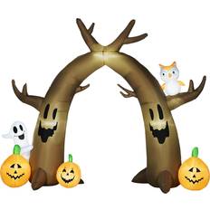 Party Supplies Homcom 10FT Halloween Inflatable Archway with Ghost Pumpkin Owl Led Lights Brown