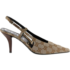 Gucci Heels & Pumps Gucci Tom GG Slingback Pumps - Beige/Ebony