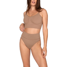 Victoria's Secret Moderate Compression High Waisted Shaper Thong Panty - Brown