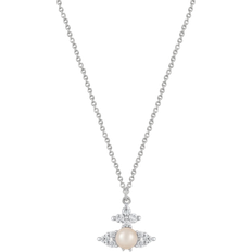 Vivienne Westwood Women Necklaces Vivienne Westwood Fedora Pendant Necklace - Silver/Transparent/Pearl