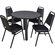 Regency Kee 36 Grey/Black Dining Set 36x36" 5