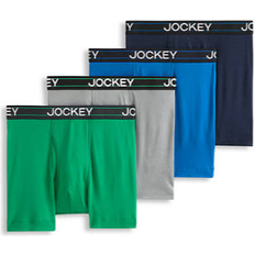 Jockey Lightweight Cotton Blend 5" Boxer Brief 4 - pack - Just Past Midnight/shamrock Green/quartz Grey/blue Curacao