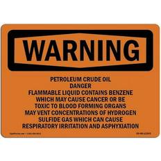 Blue Workplace Signs SignMission 12 18 OSHA Warning Petroleum Crude Oil Danger Flammable Liquid