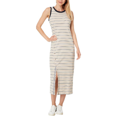 Tommy Hilfiger Women's Striped Ribbed Slit Midi Dress - Khaki Multi