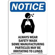 Blue Workplace Signs SignMission Signs & Graphics, 12 18 OSHA Notice Always Wear