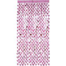 Doorway Party Curtains Smiffys Heart foil curtain backdrop pink princess birthday party decoration door