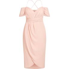 XXL Dresses City Chic Entwine Tulip Drape Maxi Dress Plus Size - Ballet Pink