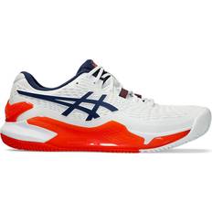 Asics Herren Schlägersportschuhe Asics Gel-Resolution 9 Clay M - White/Blue Expanse