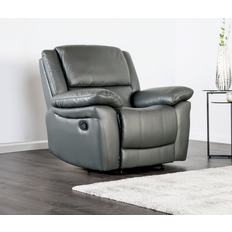 Furniture of America of America Axton Modern Leather Match Manual Recliner Top Armchair