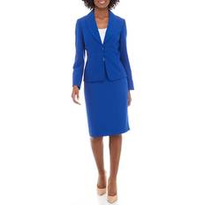 Le Suit Shawl Collar Slim Skirt Suit - Twilight Blue