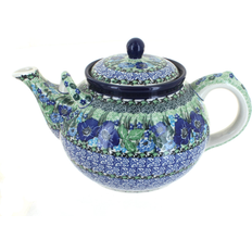 Blue Rose Pottery Polish 444 Ceramika Artystyczna Sapphire Fields Large Teapot