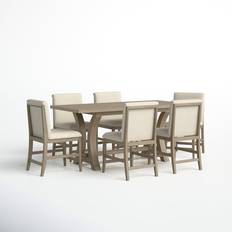 Birch Lane Regan Natural Dining Set 36x76" 7