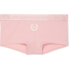 PINK Logo Cotton Boyshort Panty - Limited Edition Chalk Rose