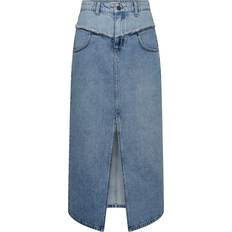 Co'Couture Block Slit Skirt - Denim Blue