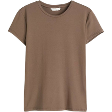 Beige T-shirts H&M Fitted T-shirt - Dark Beige