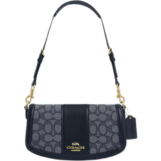 Coach Andrea Shoulder Bag In Signature Jacquard - Gold/Navy/Midnight Navy