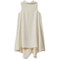 Reiss Shauna High Neck Drape Back Mini Dress - Ivory