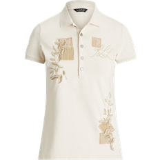 Beige Polo Shirts Ralph Lauren Patchwork Piqué Polo Shirt - Mascarpone Cream