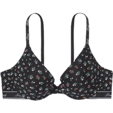 PINK Wear Everywhere Push Up Bra - Pure Black Floral Print