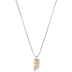 Emporio Armani Two Tone Pendant Necklace - Silver/Gold