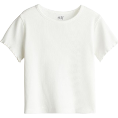 H&M Ribbed jersey Top - White