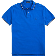 Blue - Men Polo Shirts Ralph Lauren Classic Fit Mesh Polo Shirt - Heritage Blue