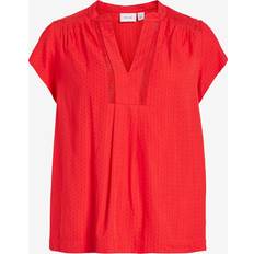 Dame - Røde Bluser Vila Vinensa V-Neck S/S top Red