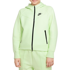 Nike Big Kid's Sportswear Tech Fleece Full Zip Hoodie - Light Liquid Lime/Black/Black (FD2979-360)