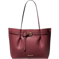 Michael Kors Emilia Large Pebbled Leather Tote Bag - Oxblood