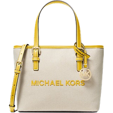 Michael Kors Jet Set Travel Extra Small Canvas Top Zip Tote Bag - Golden Yellow