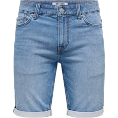 XXL Shorts Only & Sons Onsply Mid Waist Slim Fit Shorts - Blue Denim