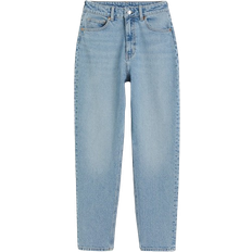 H&M Blue - Women Clothing H&M Slim Mom High Ankle Jeans - Light Denim Blue