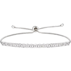 Macy's Bolo Bracelet - Silver/Diamonds